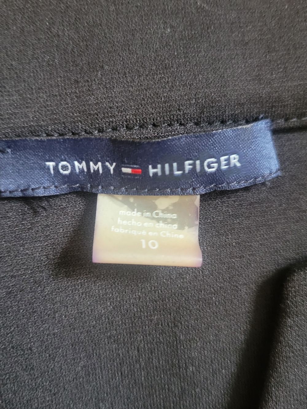 Tommy Hilfiger Black Long-Sleeve A-Line Dress with Gold Pearl Buttons - Picture 3 of 4